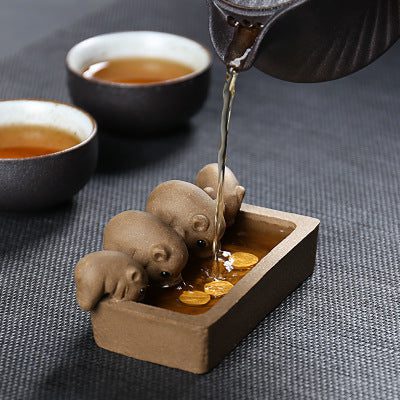 ZiSha-Tea-Pet-Purple-Clay-Tea-Pet-Little-Pigs-Drink-Water-Chinese-Crude-Pottery-Kung-Fu